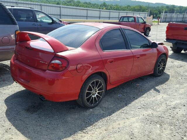 1B3ES66S45D211828 - 2005 DODGE NEON SRT-4 RED photo 4