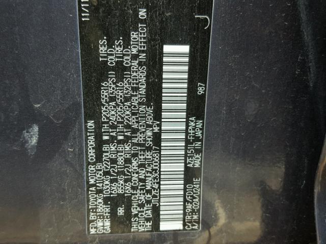 JTLZE4FE3CJ006817 - 2012 TOYOTA SCION XB Күлгін фото 10