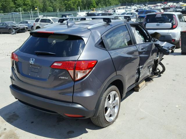 3CZRU6H7XHM726337 - 2017 HONDA HR-V EXL GRAY photo 4