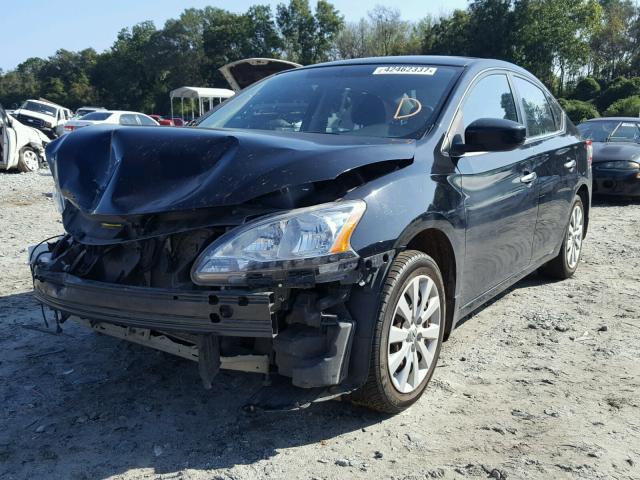 3N1AB7AP4DL619926 - 2013 NISSAN SENTRA S BLACK photo 2