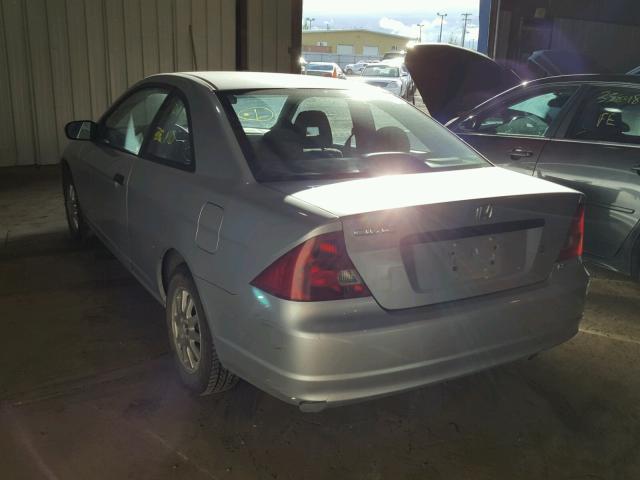 1HGEM22793L067118 - 2003 HONDA CIVIC HX SILVER photo 3