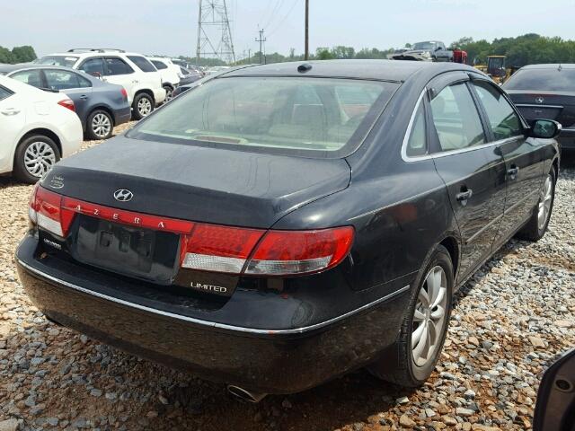 KMHFC46FX7A229063 - 2007 HYUNDAI AZERA SE BLACK photo 4