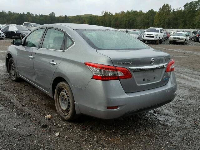 3N1AB7AP7EL626158 - 2014 NISSAN SENTRA S GRAY photo 3