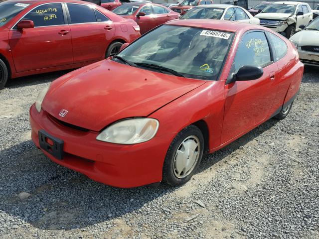 JHMZE1358YT001265 - 2000 HONDA INSIGHT RED photo 2