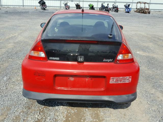 JHMZE1358YT001265 - 2000 HONDA INSIGHT RED photo 6