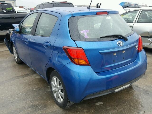 VNKKTUD31FA021221 - 2015 TOYOTA YARIS BLUE photo 3