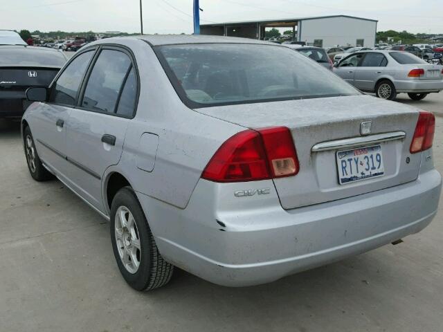 1HGES16251L056614 - 2001 HONDA CIVIC DX SILVER photo 3