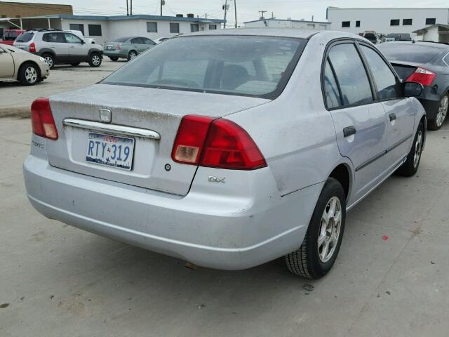 1HGES16251L056614 - 2001 HONDA CIVIC DX SILVER photo 4