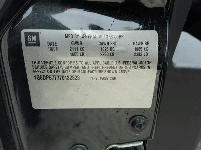 1G6DP577770132828 - 2007 CADILLAC CTS BLACK photo 10