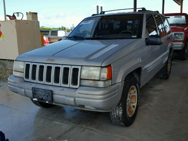 1J4GZ78S5VC696602 - 1997 JEEP GRAND CHER SILVER photo 2