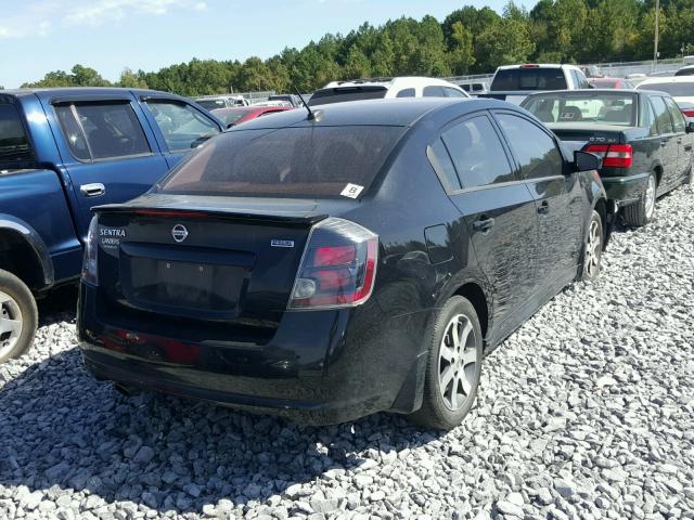 3N1AB6AP9CL705080 - 2012 NISSAN SENTRA BLACK photo 4