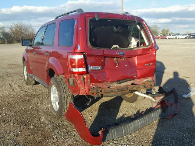 1FMCU93Z38KB42404 - 2008 FORD ESCAPE XLT RED photo 3