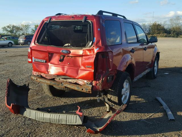 1FMCU93Z38KB42404 - 2008 FORD ESCAPE XLT RED photo 4