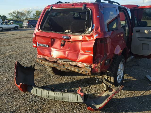 1FMCU93Z38KB42404 - 2008 FORD ESCAPE XLT RED photo 9