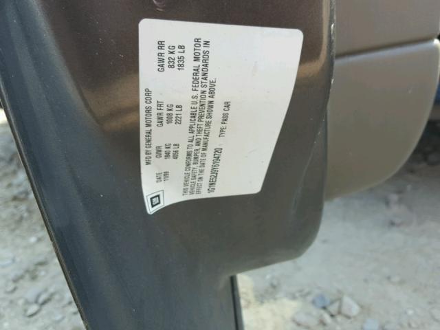 1G1NE52J9Y6194720 - 2000 CHEVROLET MALIBU LS თაფლისფერი ფოტო 10