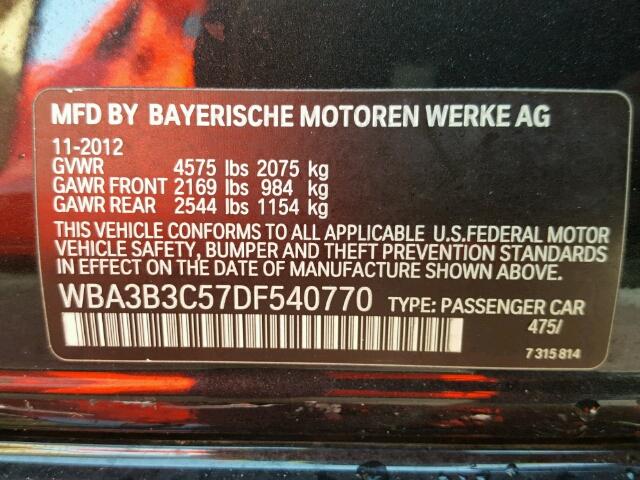 WBA3B3C57DF540770 - 2013 BMW 328 XI BLACK photo 10