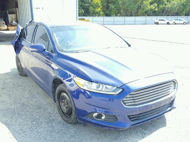 1FA6P0HD4E5386192 - 2014 FORD FUSION SE BLUE photo 1