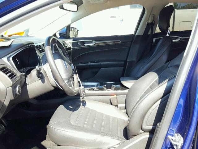 1FA6P0HD4E5386192 - 2014 FORD FUSION SE BLUE photo 5