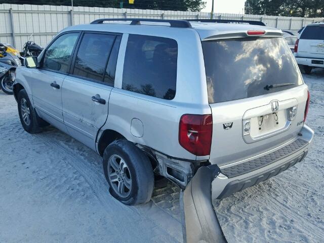 5FNYF18635B002883 - 2005 HONDA PILOT EXL SILVER photo 3