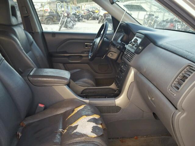 5FNYF18635B002883 - 2005 HONDA PILOT EXL SILVER photo 5