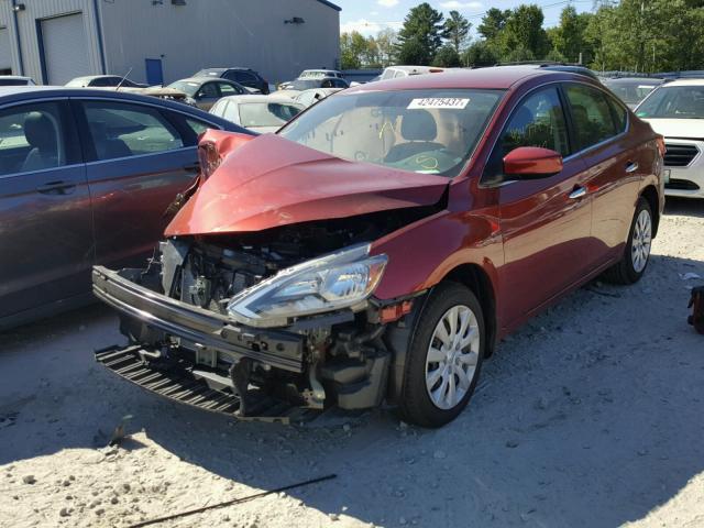 3N1AB7AP9HY224682 - 2017 NISSAN SENTRA RED photo 2