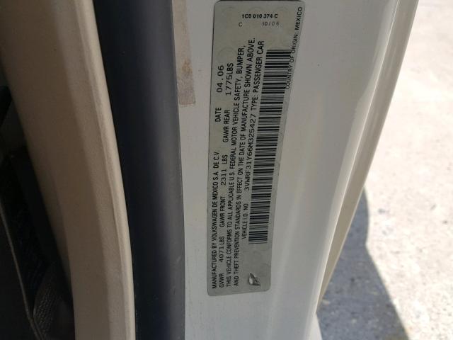 3VWRF31Y66M325427 - 2006 VOLKSWAGEN NEW BEETLE Krem foto 10