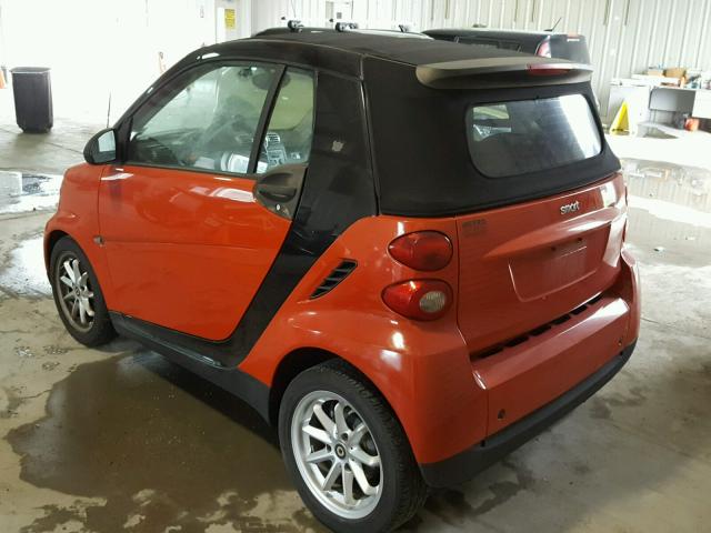 WMEEK31X58K110959 - 2008 SMART FORTWO PAS ORANGE photo 3