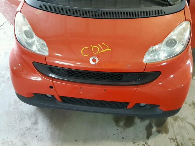 WMEEK31X58K110959 - 2008 SMART FORTWO PAS ORANGE photo 7