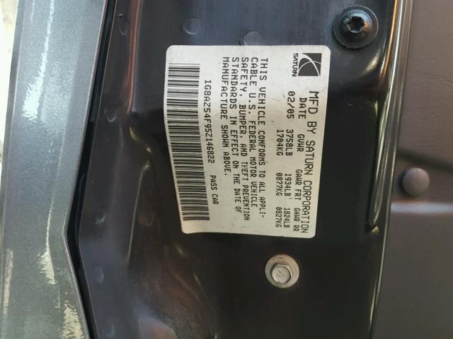 1G8AZ54F95Z146822 - 2005 SATURN ION LEVEL GRAY photo 10