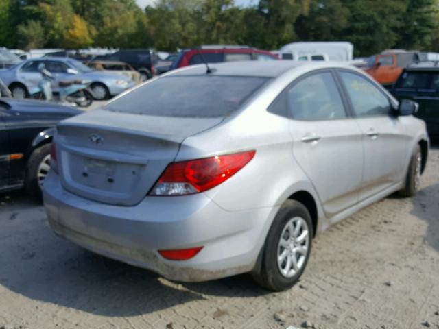 KMHCT4AEXDU416914 - 2013 HYUNDAI ACCENT SILVER photo 4