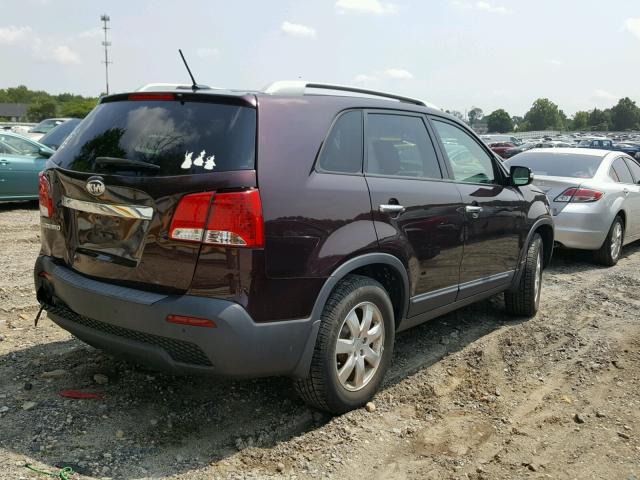 5XYKT3A17BG185878 - 2011 KIA SORENTO BA BURGUNDY photo 4