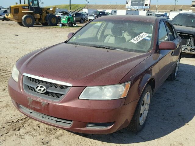 5NPET46C28H386845 - 2008 HYUNDAI SONATA GLS MAROON photo 2