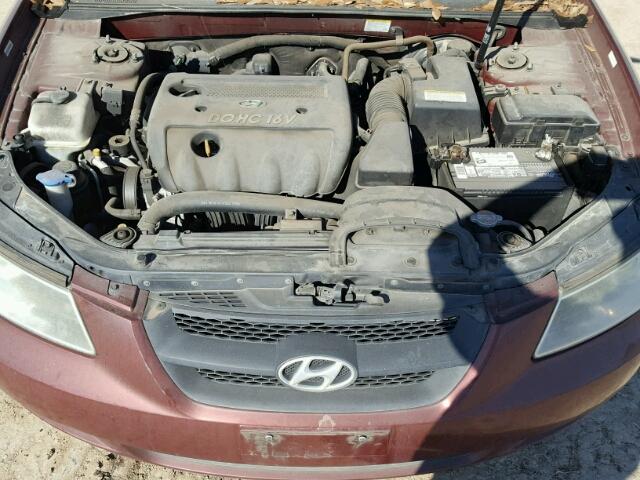 5NPET46C28H386845 - 2008 HYUNDAI SONATA GLS MAROON photo 7