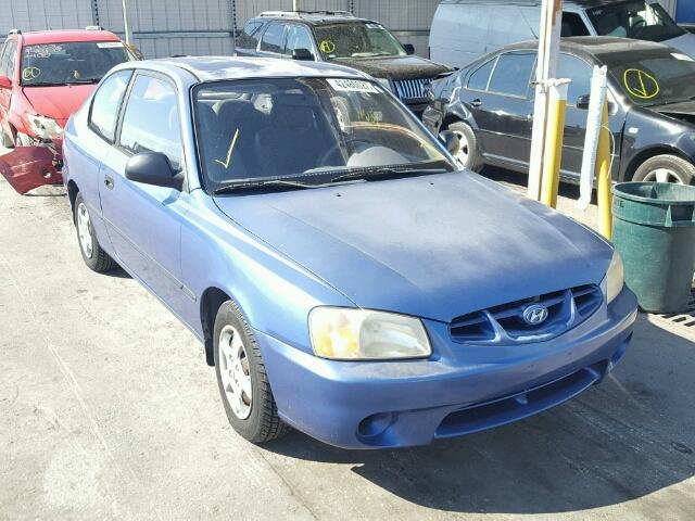 KMHCF35G92U203379 - 2002 HYUNDAI ACCENT L BLUE photo 1