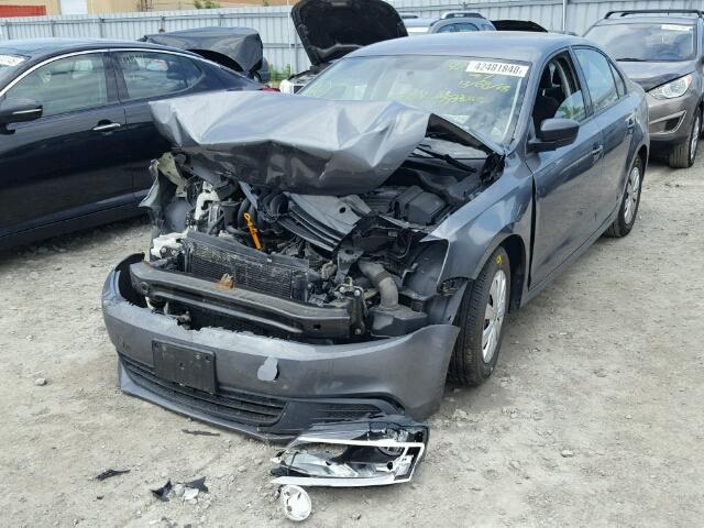 3VW2K7AJ9CM411320 - 2012 VOLKSWAGEN JETTA BASE Մոխրագույն լուսանկար 2