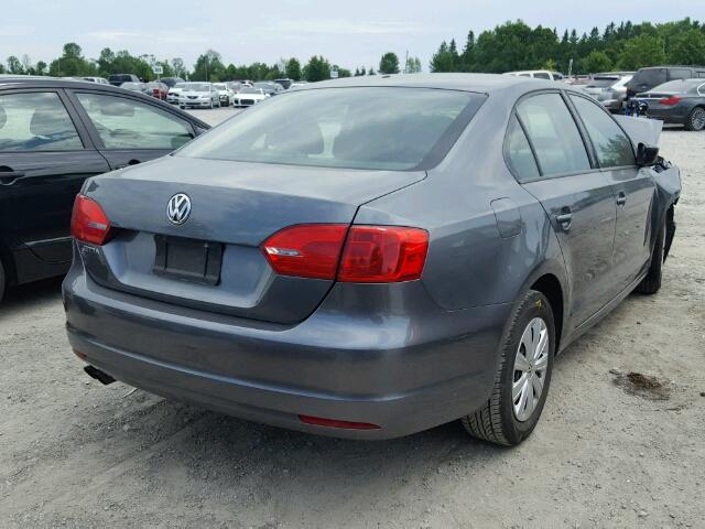 3VW2K7AJ9CM411320 - 2012 VOLKSWAGEN JETTA BASE Մոխրագույն լուսանկար 4