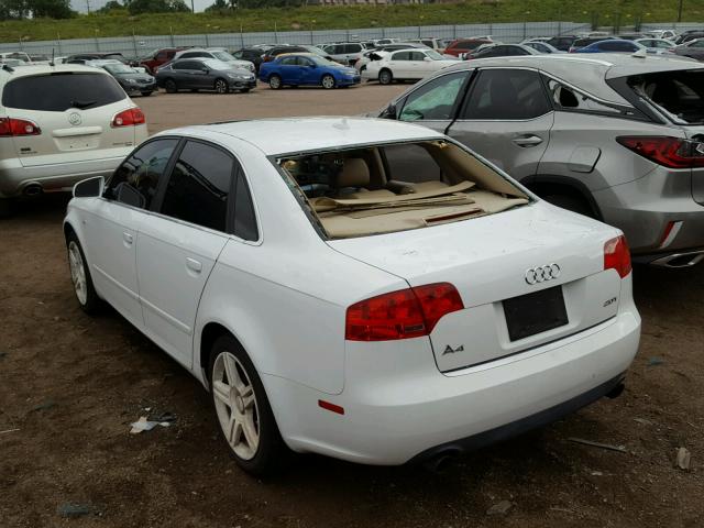 WAUAF78E57A016823 - 2007 AUDI A4 2 WHITE photo 4