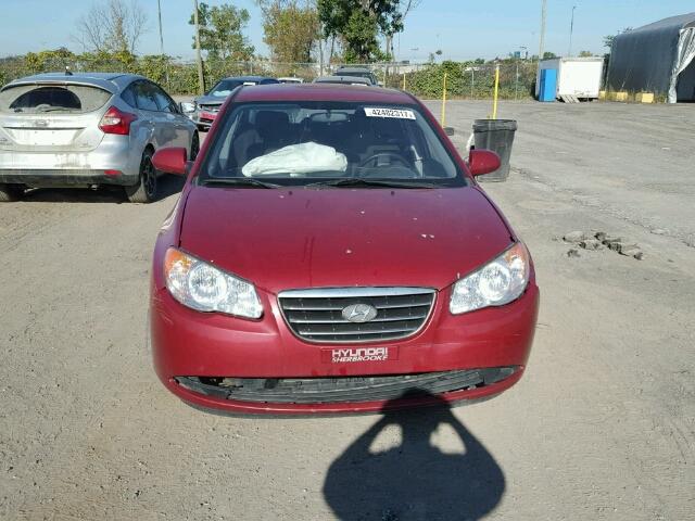 KMHDU45D49U780028 - 2009 HYUNDAI ELANTRA RED photo 9