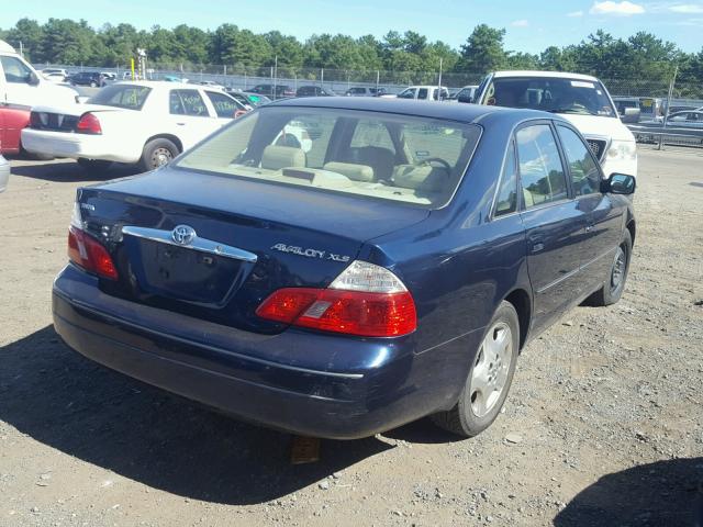 4T1BF28B83U330714 - 2003 TOYOTA AVALON XL BLUE photo 4