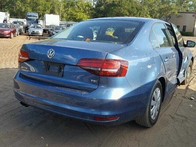 3VW267AJ2GM274280 - 2016 VOLKSWAGEN JETTA S BLUE photo 4