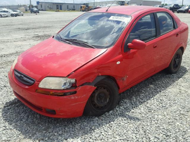 KL1TD56696B682049 - 2006 CHEVROLET AVEO BASE Қызыл фото 2