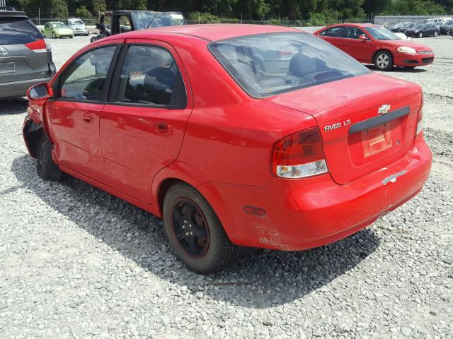 KL1TD56696B682049 - 2006 CHEVROLET AVEO BASE Қызыл фото 3