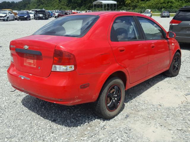 KL1TD56696B682049 - 2006 CHEVROLET AVEO BASE Қызыл фото 4