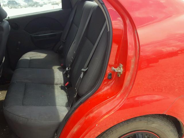 KL1TD56696B682049 - 2006 CHEVROLET AVEO BASE Қызыл фото 6