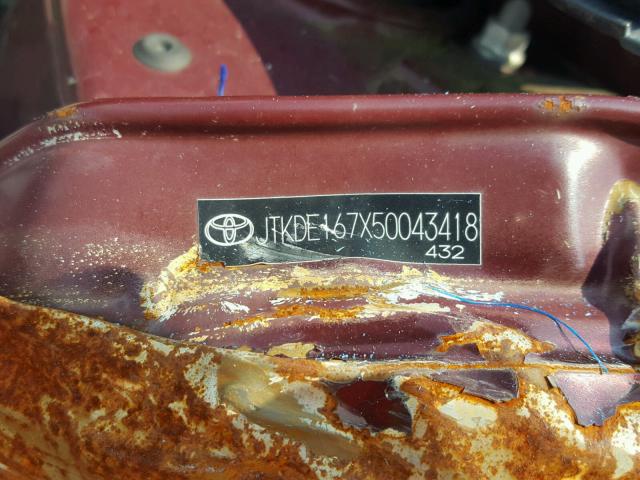 JTKDE167X50043418 - 2005 TOYOTA SCION TC 紫色 照片 10