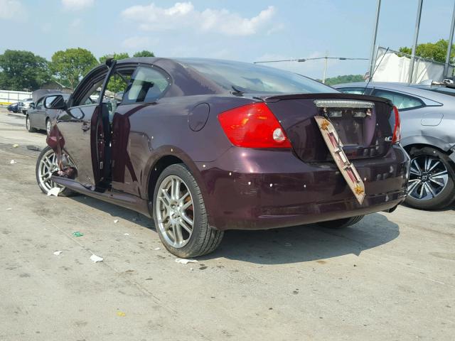 JTKDE167X50043418 - 2005 TOYOTA SCION TC 紫色 照片 3