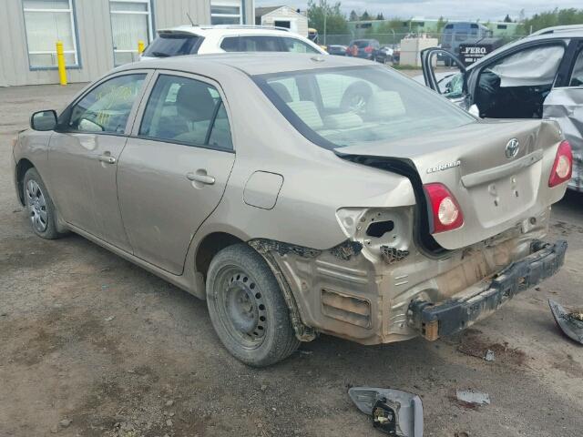 2T1BU40E29C033066 - 2009 TOYOTA COROLLA BA BEIGE photo 3