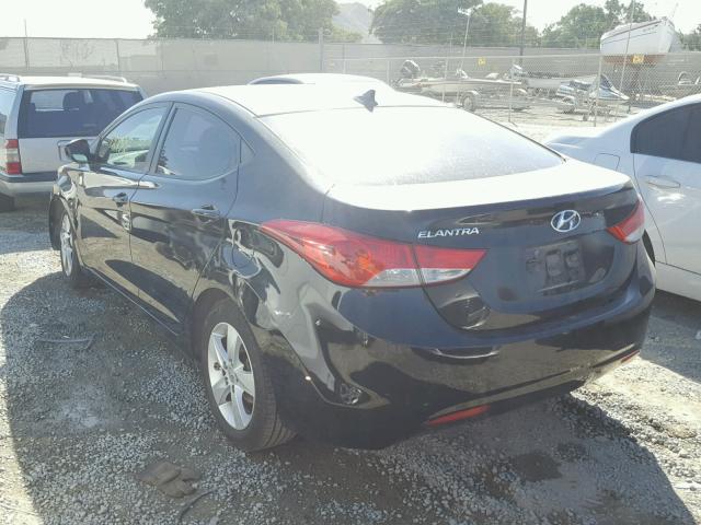 KMHDH4AE7CU324647 - 2012 HYUNDAI ELANTRA BLACK photo 3