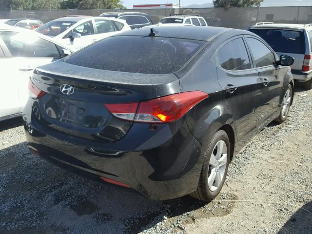 KMHDH4AE7CU324647 - 2012 HYUNDAI ELANTRA BLACK photo 4