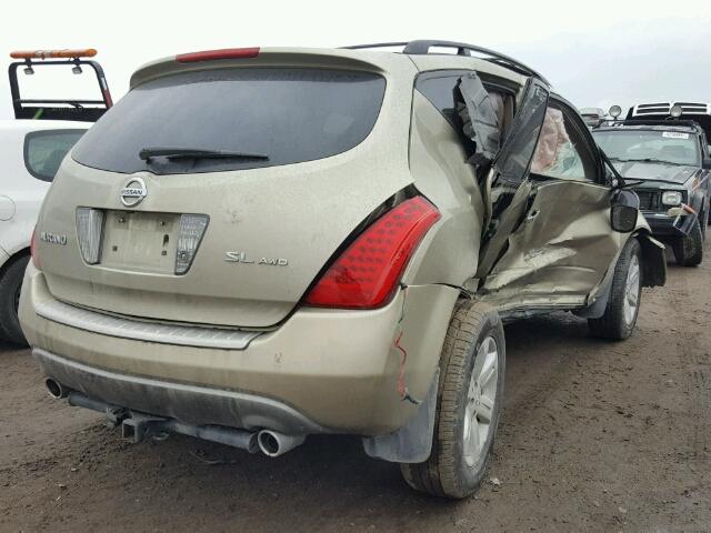 JN8AZ08W16W544715 - 2006 NISSAN MURANO SL GOLD photo 4